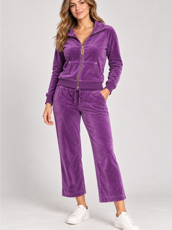 Michael Kors Pants - MICHAEL Michael Kors Purple Velour Tracksuit Set Zip Jacket Pants Y2K